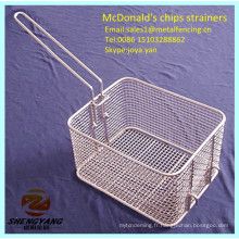 Écumeurs de cuisine tissés en fil de cuisine alimentaire McDonald&#39;s paniers de frites fraîches en acier inoxydable